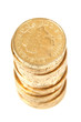 stack of coins isolated
