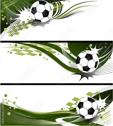 Vector: Three football banners Three football banners