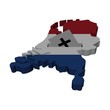 Netherlands election map with ballot paper illustration