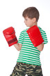 Angry boy pugilist