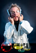 Scientist waits for a possible explosion