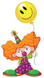 kid clown with balloon