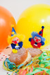 Krapfen mit Clowns und Ballons Krapfen mit Clowns und Ballons
