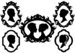family portraits with picture frames, vector