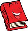 The vector red book with the face The vector red book with the face