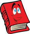 The vector red book with the face The vector red book with the face