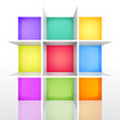 3d isolated Empty colorful bookshel 3d isolated Empty colorful bookshel
