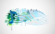 Grunge music note design