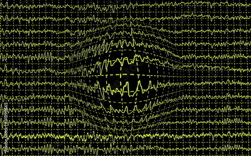 Photo: Concept of earthquake, graph wave Concept of earthquake, graph wave