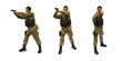 Photo: aiming soldier white background aiming soldier white background