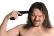 Young man putting a gun to his head