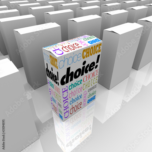 Illustration: Choice - Many Boxes One is Different Alternative Choice - Many Boxes One is Different Alternative