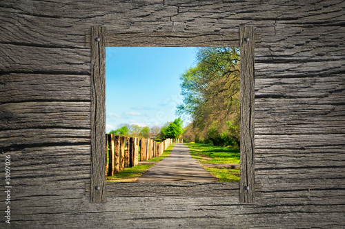 Photo: Blick nach draußen in eine schöne Landschaft Blick nach draußen in eine schöne Landschaft