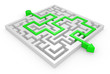 3D Maze with green arrow 3D Maze with green arrow