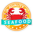 crab in seafood sign isolated on white background