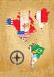 Outline maps of the countries in North and South America