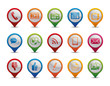 Communication icons in the form of GPS icons.