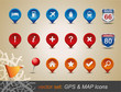 GPS and MAP Icon Set. Vector Illustration.