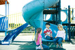 Children on playground equipment