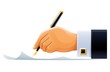 writening hand with pen
