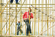 Construction workers working at construction site