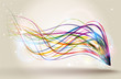 Abstract background with colorful lines.