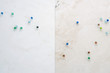 Scattered marbles, high angle view