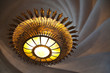 Lámpara y techo en espiral. Casa Batlló, Barcelona