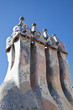 Chimeneas en la azotea de la Casa Batlló, Barcelona