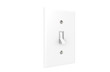 Light switch isolated on white. Copy space.