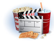 Soda, filmstrip and tickets
