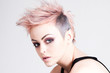Photo: Young Female Punk with Pink Hair Young Female Punk with Pink Hair