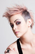 Young Female Punk with Pink Hair Young Female Punk with Pink Hair