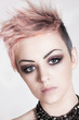 Attractive Young Woman with a Punk Hairstyle Attractive Young Woman with a Punk Hairstyle