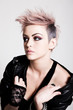 Young Female Punk with Pink Hair Young Female Punk with Pink Hair