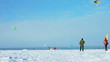 Snow kiting on frozen lake Snow kiting on frozen lake