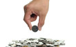 Pick up a coin in a pile of coins