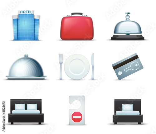 hotel icon set. Zoom Not Available: Vector images scale to any size. hotel icon set