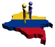 meeting with Colombia map flag illustration meeting with Colombia map flag illustration