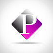 Logo initial letter P on white background # Vector