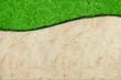 green grass sand