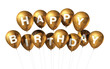 Illustration: Gold Happy Birthday balloons Gold Happy Birthday balloons