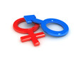 gender symbol over white background