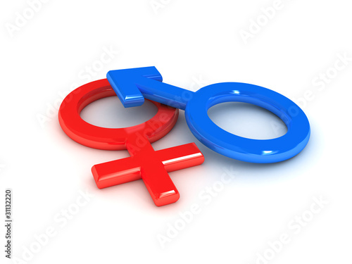 Illustration: gender symbol over white background gender symbol over white background