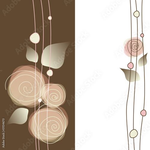 Vektor: Sfondo con fiori delicati - Delicate floral background Sfondo con fiori delicati - Delicate floral background