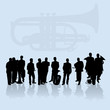 Vector: Brass silhouettes set Brass silhouettes set