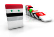 Syrie effet domino révolte république arabe 3D illustration Syrie effet domino révolte république arabe 3D illustration