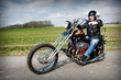 Foto: biker on his chopper biker on his chopper
