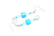 swarovski colored earrings on white background  isolated