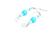 swarovski colored earrings on white background  isolated